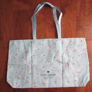 NEW Kate Spade Extra Large Floral Beach Shop Reusable Tote Light Blue Multi